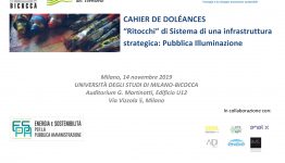 CAHIER DE DOLÉANCES – Roundtable on “Pubblica Illuminazione – il punto di vista degli esperti”